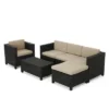 Puerta 6pc Wicker L-Shaped Sectional Sofa Set - Dark Brown - Christopher Knight Home -Outdoor Furniture Store GUEST 63564c72 399f 43a0 b04a 2f1837c4ede9