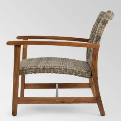 Hampton 4pk Wicker Mid-Century Club Chairs - Natural/Gray - Christopher Knight Home -Outdoor Furniture Store GUEST 63abab3d abda 494a 93d6 1fba4c1453f6