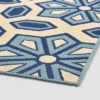 8' X 11' Tegan Geometric Outdoor Rug Ivory/Blue - Christopher Knight Home