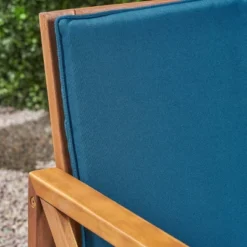 Andora 2pc Acacia Wood Loveseat Set - Brown/Dark Teal - Christopher Knight Home -Outdoor Furniture Store GUEST 64089ecd aa3b 499c a4bf cf408819ebda