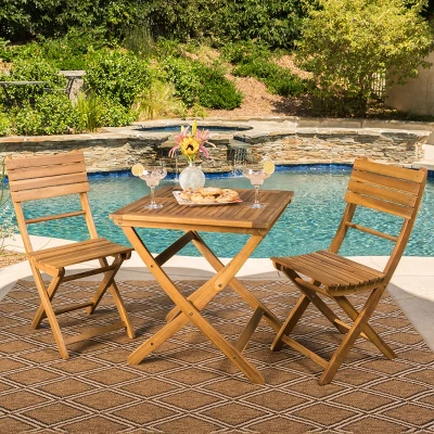 Positano 3pc Acacia Wood Foldable Bistro Set - Christopher Knight Home 7 Positano 3pc Acacia Wood Foldable Bistro Set - Christopher Knight Home - Image 5