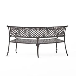 Sebastian Cast Aluminum Patio Sector Bench - Shiny Copper - Christopher Knight Home -Outdoor Furniture Store GUEST 645532b9 c6d6 4697 a504 0f9f118d75a6