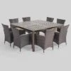 9pc Bragdon Aluminum Wicker Patio Dining Set Black - Christopher Knight Home -Outdoor Furniture Store GUEST 65e4f318 5825 4b78 b945 31f1b79a27ac