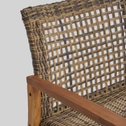 Augusta 5pc Wood & Wicker Chat Set With Fire Pit - Natural/Gray/Light Gray - Christopher Knight Home -Outdoor Furniture Store GUEST 66231694 51a9 42ba b5ab f57434cdec1c 1