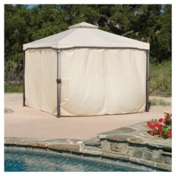 Skyline 10' X 10' Steel Patio Gazebo -Beige - Christopher Knight Home -Outdoor Furniture Store GUEST 66bb4699 9bb8 407a 826d b2778567fe19