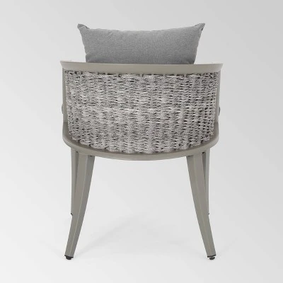 Pebble Set Of 2 Wicker Boho Club Chairs - Gray - Christopher Knight Home 5 Pebble Set Of 2 Wicker Boho Club Chairs - Gray - Christopher Knight Home - Image 3