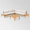 Loft Acacia 4pc Wood Sectional Sofa Set - Christopher Knight Home -Outdoor Furniture Store GUEST 684e91c9 49e8 4a9f 8b75 2c9a54716d79