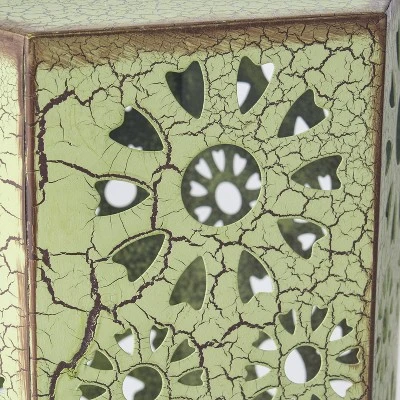 Eliana 2pc Sunburst Outdoor Patio Iron Side Table - Crackle Teal - Christopher Knight Home 7 Eliana 2pc Sunburst Outdoor Patio Iron Side Table - Crackle Teal - Christopher Knight Home - Image 5