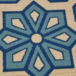 8' X 11' Tegan Geometric Outdoor Rug Ivory/Blue - Christopher Knight Home -Outdoor Furniture Store GUEST 696a6290 5c6a 43a6 b511 eff0472e86b3