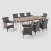 Flamingo 9pc Wood And Wicker Dining Set Dark Brown/Multibrown/Beige - Christopher Knight Home 2 Flamingo 9pc Wood And Wicker Dining Set Dark Brown/Multibrown/Beige - Christopher Knight Home -Outdoor Furniture Store GUEST 6a478096 40ec 4890 a670 be2fccf6f2af