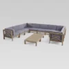 Brava 12 Pc Acacia Sectional Sofa And Table Set - Gray/Dark Gray - Christopher Knight Home -Outdoor Furniture Store GUEST 6aeee450 a7ef 4de2 8d41 a12599143c99