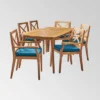 Llando 7-pc Acacia Wood Dining Set - Teak/Blue - Christopher Knight Home -Outdoor Furniture Store GUEST 6b3bd646 006c 46b5 9ccd b3d77307bb4c