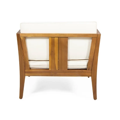 Nicholson Outdoor 4 Seater Acacia Wood Chat Set - Teak/Beige - Christopher Knight Home 13 Nicholson Outdoor 4 Seater Acacia Wood Chat Set - Teak/Beige - Christopher Knight Home - Image 11