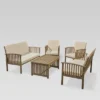 Carolina 5pc Acacia Wood Sofa Set - Gray/Cream - Christopher Knight Home -Outdoor Furniture Store GUEST 6cc08153 e36f 4a2b 809c 3512d8a2bab5
