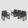 Andora 4pk Acacia Wood Club Chairs - Gray/Dark Gray - Christopher Knight Home -Outdoor Furniture Store GUEST 6db9c469 0324 4ecc a505 6086de635abc