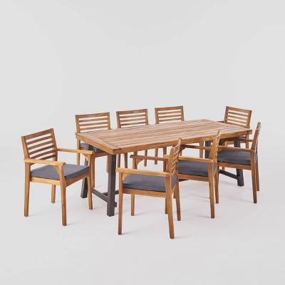 Atlantic 9pc Acacia Wood Dining Set - Christopher Knight Home 8 Atlantic 9pc Acacia Wood Dining Set - Christopher Knight Home - Image 6