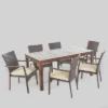 Geelong 7pc Acacia Wood & Wicker Patio Dining Set - Brown - Christopher Knight Home 1 Geelong 7pc Acacia Wood & Wicker Patio Dining Set - Brown - Christopher Knight Home -Outdoor Furniture Store GUEST 6e2dbd16 0d0e 4fe5 a813 9ffc7bc6b460