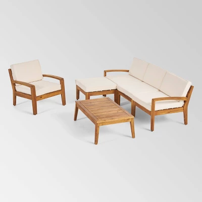 Grenada 6pc Acacia Wood Sofa Set - Christopher Knight Home 3 Grenada 6pc Acacia Wood Sofa Set - Christopher Knight Home