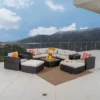Santa Rosa 10pc Wicker Sectional Sofa Set - Brown/Beige - Christopher Knight Home -Outdoor Furniture Store GUEST 706470d9 a8dd 469e a83f 3e47e360d66c