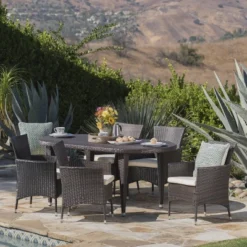 Vincent 7pc Wicker Patio Dining Set - Christopher Knight Home -Outdoor Furniture Store GUEST 70c6997d 8df9 487c 8676 d11e35cbfdf4