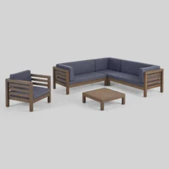 Oana 5pc Acacia Sectional Sofa Seating Set - Christopher Knight Home