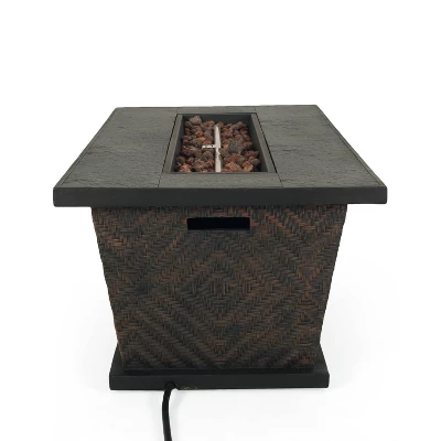 Meyer Outdoor 50000 BTU Light Weight Concrete Rectangular Fire Pit Brown - Christopher Knight Home 6 Meyer Outdoor 50000 BTU Light Weight Concrete Rectangular Fire Pit Brown - Christopher Knight Home - Image 4