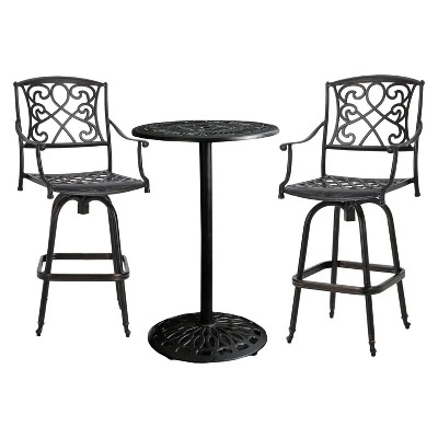 Santa Maria 3-piece Cast Aluminum Patio Bistro Bar Set - Copper - Christopher Knight Home 3 Santa Maria 3-piece Cast Aluminum Patio Bistro Bar Set - Copper - Christopher Knight Home