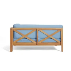 2pc Brava Outdoor Acacia Wood Right Arm Loveseat & Coffee Table With Cushion Teak/Blue - Christopher Knight Home 17 2pc Brava Outdoor Acacia Wood Right Arm Loveseat & Coffee Table With Cushion Teak/Blue - Christopher Knight Home -Outdoor Furniture Store GUEST 7573dab1 e8d2 4c3c 9d61 31f3721182a5