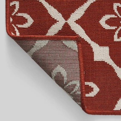 Tallevast Trellis Outdoor Rug Red/Ivory - Christopher Knight Home 5 Tallevast Trellis Outdoor Rug Red/Ivory - Christopher Knight Home - Image 3
