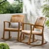 Selma 2pk Acacia Wood Rocking Chair - Teak/White - Christopher Knight Home 1 Selma 2pk Acacia Wood Rocking Chair - Teak/White - Christopher Knight Home -Outdoor Furniture Store GUEST 7645d34d 73c8 4abb 9b50 68283bf8f4f9