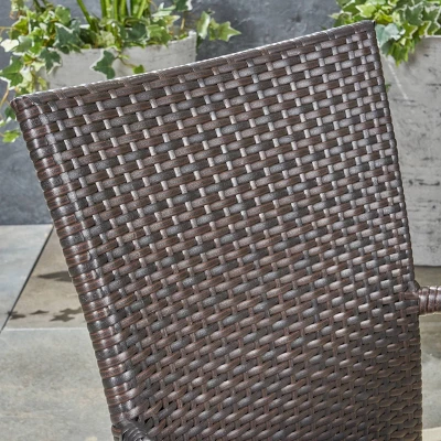 Hayes 9pc Wood & Wicker Expandable Dining Set - Natural/Brown - Christopher Knight Home 4 Hayes 9pc Wood & Wicker Expandable Dining Set - Natural/Brown - Christopher Knight Home - Image 2