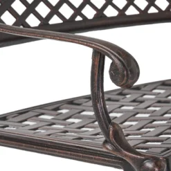 Sebastian Cast Aluminum Patio Sector Bench - Shiny Copper - Christopher Knight Home -Outdoor Furniture Store GUEST 79198614 3096 4479 99b0 6f93ffb3275d