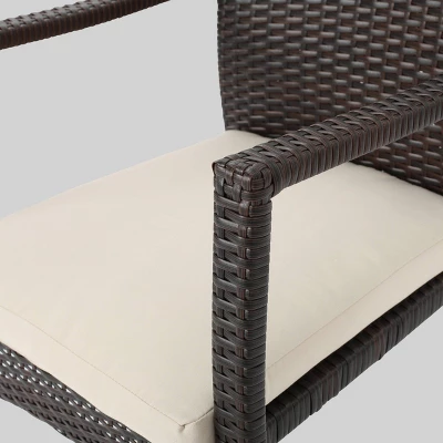 Stamford 5pc Acacia Wood & Wicker Patio Dining Set - Brown - Christopher Knight Home 7 Stamford 5pc Acacia Wood & Wicker Patio Dining Set - Brown - Christopher Knight Home - Image 5