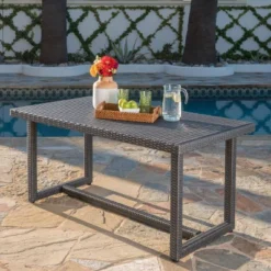 Santa Rosa Rectangle Wicker Dining Table - Christopher Knight Home