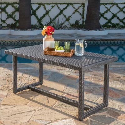 Santa Rosa Rectangle Wicker Dining Table - Christopher Knight Home 3 Santa Rosa Rectangle Wicker Dining Table - Christopher Knight Home