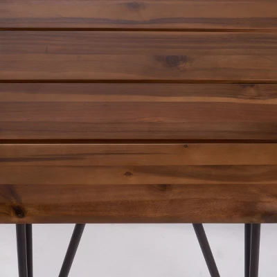 Zion Set Of 2 Industrial Side Table - Teak/Rustic Metal - Christopher Knight Home 4 Zion Set Of 2 Industrial Side Table - Teak/Rustic Metal - Christopher Knight Home - Image 2