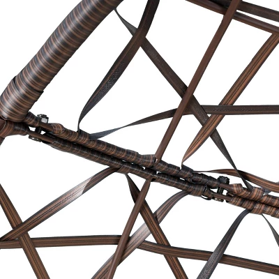 Cayuse Wicker Tear Drop Hanging Chair - Brown/Tan - Christopher Knight Home 5 Cayuse Wicker Tear Drop Hanging Chair - Brown/Tan - Christopher Knight Home - Image 3