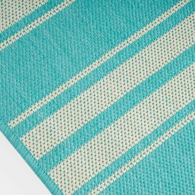 7'10 X 10' Nador Outdoor Rug Teal/Ivory - Christopher Knight Home 6 7'10 X 10' Nador Outdoor Rug Teal/Ivory - Christopher Knight Home - Image 4