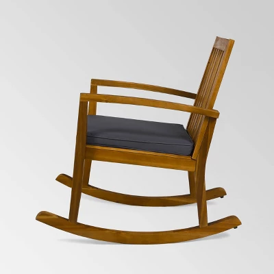 Montrose 2pk Acacia Wood Patio Rocking Chair Teak - Christopher Knight Home 5 Montrose 2pk Acacia Wood Patio Rocking Chair Teak - Christopher Knight Home - Image 3