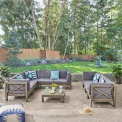 Brava 9pc Acacia Sectional Sofa & Table Set - Christopher Knight Home 12 Brava 9pc Acacia Sectional Sofa & Table Set - Christopher Knight Home -Outdoor Furniture Store GUEST 7edd68cc 7135 49ae ac42 c866a22011a2