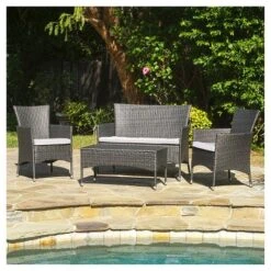 Malta Outdoor 4pc Wicker Chat Set With Cushions - Christopher Knight Home -Outdoor Furniture Store GUEST 7ee2d47d cb86 476d b92c 57f3a901982d