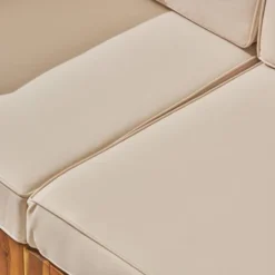 Oana 5pc Acacia Wood V-Shaped Sectional Sofa Set Teak/Beige - Christopher Knight Home -Outdoor Furniture Store GUEST 7f194420 d9ff 46ab a001 6dbfc83a09d6