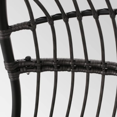 Crumpton Outdoor Wicker Hanging Chair With Stand - Gray/Dark Gray - Christopher Knight Home 6 Crumpton Outdoor Wicker Hanging Chair With Stand - Gray/Dark Gray - Christopher Knight Home - Image 4