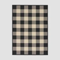 Crossroads Check Outdoor Rug Black/Ivory - Christopher Knight Home 12 Crossroads Check Outdoor Rug Black/Ivory - Christopher Knight Home -Outdoor Furniture Store GUEST 80fc923c a597 421f 8453 12994792fd4a