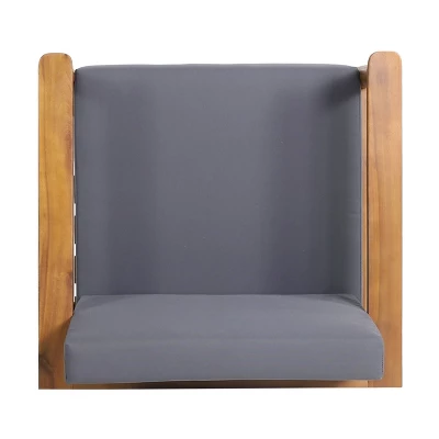 Magnolia 2pc Patio Acacia Wood Club Chairs - Teak/Dark Gray - Christopher Knight Home 6 Magnolia 2pc Patio Acacia Wood Club Chairs - Teak/Dark Gray - Christopher Knight Home - Image 4