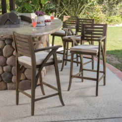 Hermosa 4pk Acacia Wood Patio Barstools - Christopher Knight Home -Outdoor Furniture Store GUEST 82528c09 f51d 45c9 905a f68ef9a20610