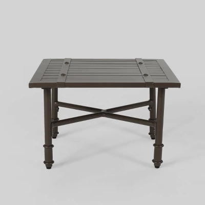 Vienne Aluminum Accent Table - Brown - Christopher Knight Home 5 Vienne Aluminum Accent Table - Brown - Christopher Knight Home - Image 3