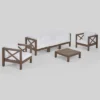 Brava 6pc Acacia Wood Sofa Chat Set - Gray/White - Christopher Knight Home -Outdoor Furniture Store GUEST 82d7a762 6fba 4824 aa96 ffd45dd79081