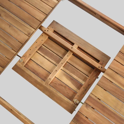 Wilson 9pc Acacia Wood Dining Set With Expandable Dining Table - Teak - Christopher Knight Home 7 Wilson 9pc Acacia Wood Dining Set With Expandable Dining Table - Teak - Christopher Knight Home - Image 5