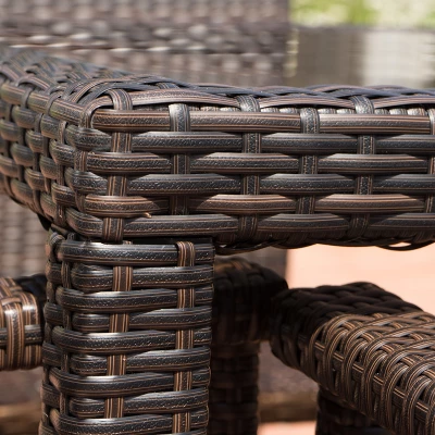 San Pico Square Wicker Dining Table - Multibrown - Christopher Knight Home 4 San Pico Square Wicker Dining Table - Multibrown - Christopher Knight Home - Image 2